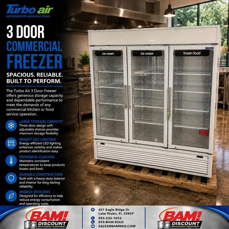 Used TURBO AIR TGF-72SDW Display Freezers Florida US | BAM Discount Restaurant Equipment #1390459