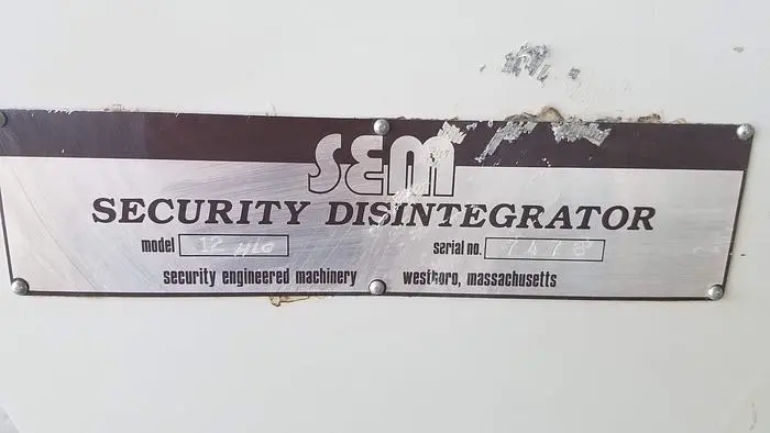 SEM Security Mdl. 12HLG Disintegrator