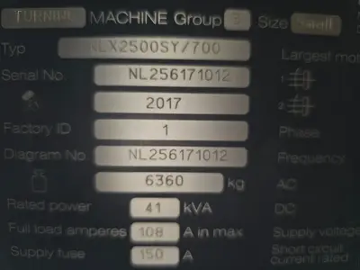 2017 DMG MORI NLX 2500SY/ 700 LATHE W/ MILLING, SUB AND Y CNC LATHES MULTI AXIS | Quick Machinery Sales, Inc. (6)