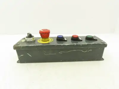 Hoffman E5PBG Pushbutton Electrical Enclosure 5 Hole 22/30mm Pushbutton E-Stop
