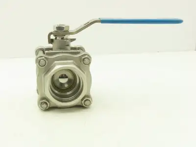 Milwaukee Valve Ball Valve 1-1/2" Socket Weld Stainless Steel CF8M 1000WOG 3-PC