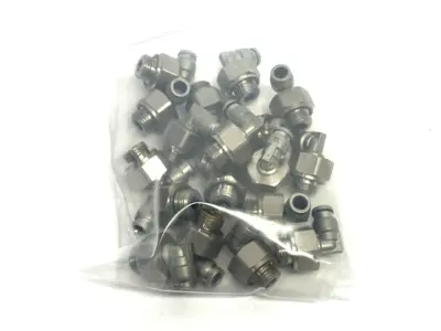 USED SMC METAL MALE ELBOW SWIVEL FITTING 6MM OD TUBE
