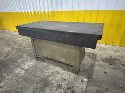 36" X 72" X 9" THICK BLACK GRANITE SURFACE PLATE WITH STAND: STOCK #23490