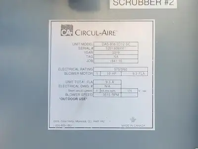 USED 2019 CIRCUL-AIRE DAS-808-2D12-SC