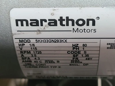 Vacuum Pump Air Compressor MARATHON 5KC46KN0255AX 5KH33GN293KX Motor Tank