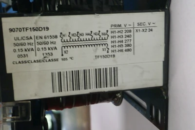 USED Square D 9070TF150D19 Industrial Control Transformer TF150D