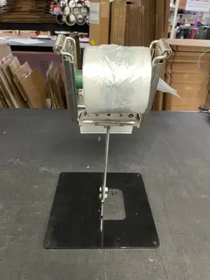 Used Crown Poly Used Crown Poly Pull N Pak Produce Bag Dispenser with Twist Ease Tie Dispenser and Stand Bag Machine Accessories Illinois US | Falcon Restaurant Supply #1375806