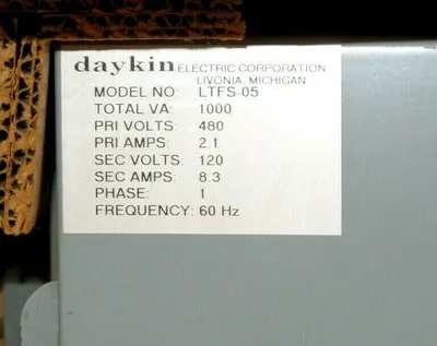 NEW DAYKIN LTFS-05 TRANSFORMER DISCONNECT 480V LTFS05