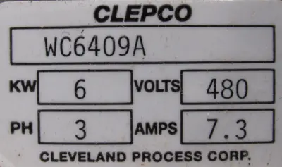 NEW CLEPCO WC6409A IMMERSION HEATER 6KW 480V