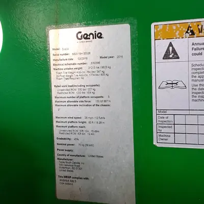 USED 2016 Genie S-60X