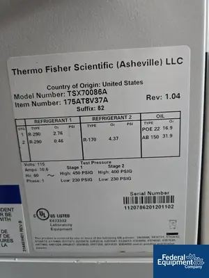 USED ThermoFisher Scientific Thermo Fisher Scientific ULT Freezer, Model TSX70086A