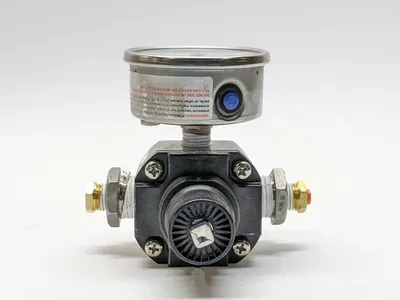 SRH4010-N04 | SMC  SS Regulator w/ Ashcroft 30 psi Liquid Filled Gauge - Used