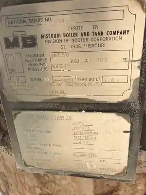 USED MISSOURI BOILER & TANK NA