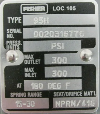 NEW FISHER 95H-1724-43822 PRESSURE REGULATOR VALVE 95H172443822