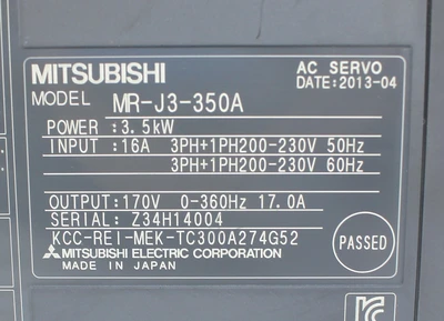 USED MITSUBISHI MR-J3-350A