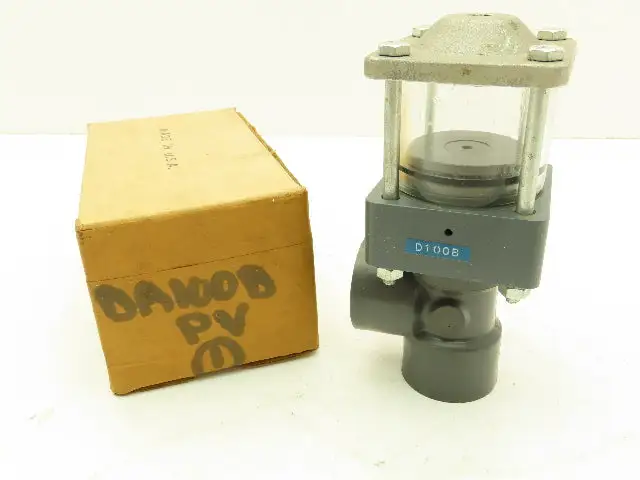 Plast-o-matic D100B 1" Shutoff Valve Pneumatic Air Powered Control PVC Sch 80