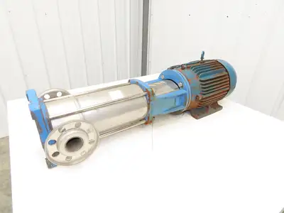 Gusher 00736ET3E213TC Inline Centrifugal Pump 2x2"Flanged Stainless 7.5Hp 3PH