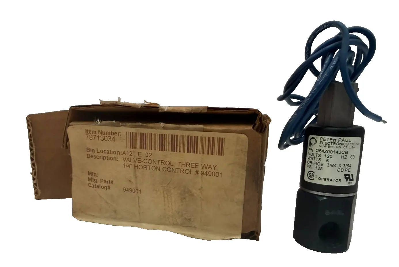 NEW PETER PAUL ELECTRONICS /HORTON 054Z0014JCB SOLENOID VALVE 120/60 949001