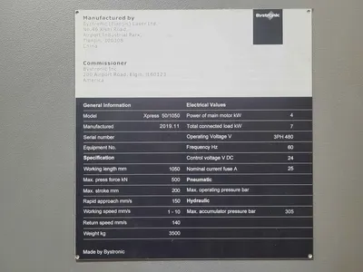 2020 BYSTRONIC XPRESS 50/1050 Press Brakes-Hydraulic Power | Asset Exchange Corporation (8)