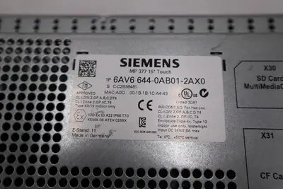 Siemens 6AV6 644-0AB01-2AX0 MP 377 Touchscreen Panel  15" - STOCK 3498A