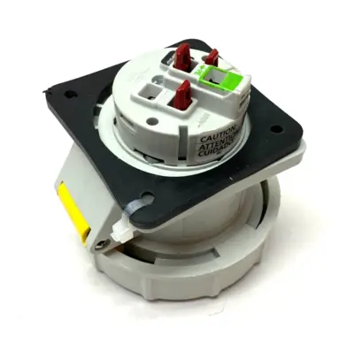 Used Hubbell Heavy Duty Female Pin & Sleeve Receptacle 2-Pole 3-Wire YELLOW Electrical Fittings Michigan US | Maverick Industrial Sales #1401509