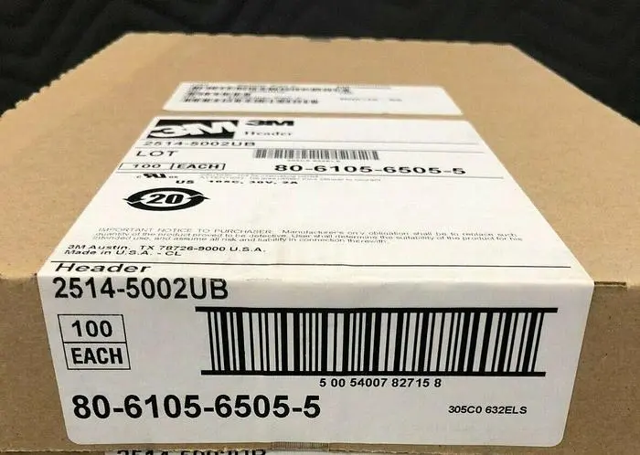 3M HEADER 2514-5002UB , 80-6105-6505-5  QTY 100EA