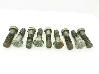 1-1/4-7 x 4-1/2" Grade 8 Hex Head Cap Screw Bolt Coarse Black Oxide  Lot of 9