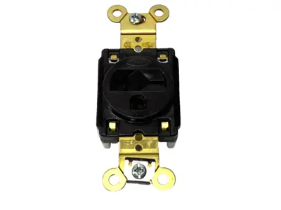 New | in-Stock Hubbell Brown Straight Blade Single Receptacle 2-Pole 3-Wire 250V 20A Electrical Fittings Michigan US | Maverick Industrial Sales #1402537