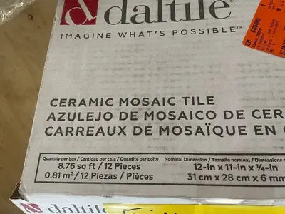 Dal-Tile Ceramic Mosaic Tile - Hexagon Sheets, 12 x 11 in, 6 mm, 12 Pieces/Box 2 Boxes
