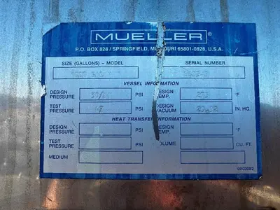 USED 1993 MUELLER 1000 GAL TANK