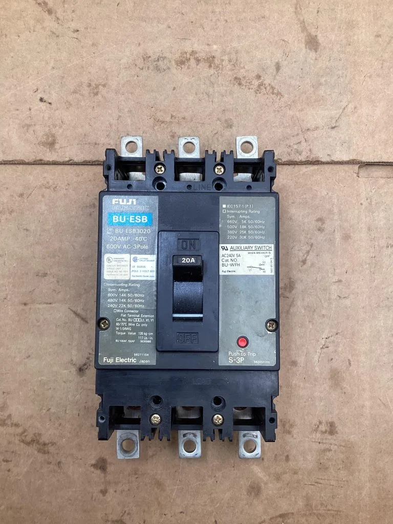 Fuji Electric BU-ESB3020 20A 600V 50/60Hz 3 Pole Circuit Breaker