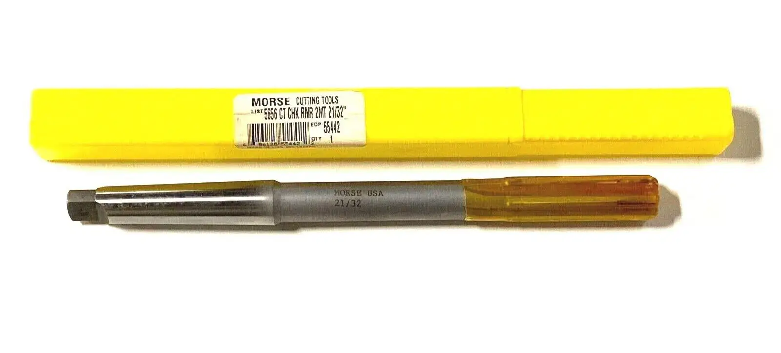 Morse 21/32" Chucking Reamer Carbide Tipped Taper Shank 2MT USA Made 55442