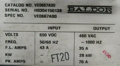 REFURBISHED BALDOR VE0667A00 SERVO DRIVE
