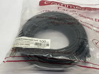 PC5PS-2402-100BK | CAT5E Shielded Patch Cord 100ft - New