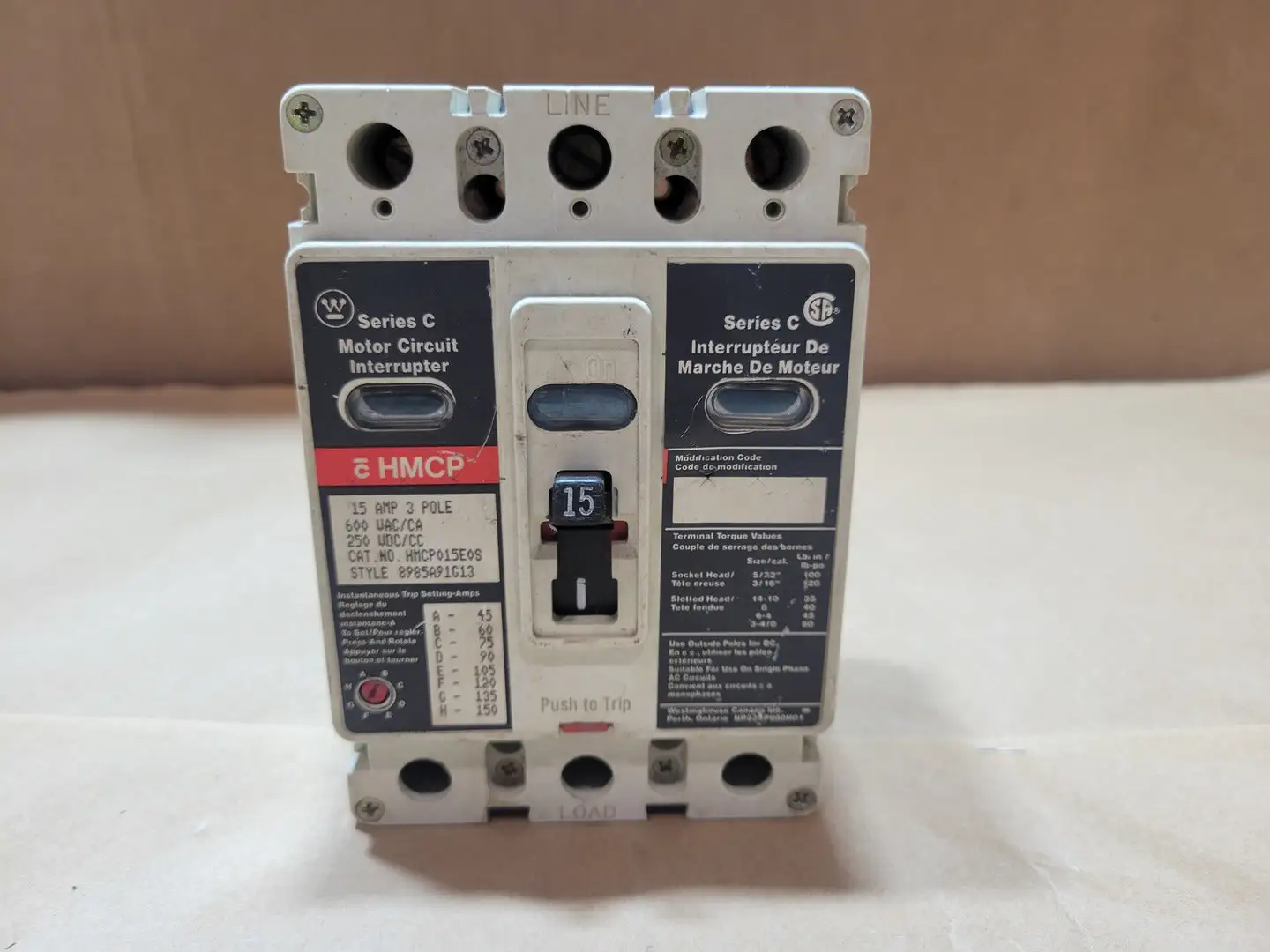New | in-Stock WESTINGHOUSE HMCP015E0S Switchgears British Columbia CA | Lenmark #1438246