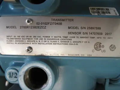 USED Micro Motion 2700R123B2EZCZ