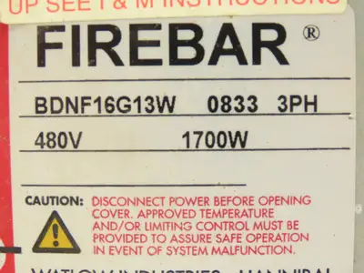 New | in-Stock WATLOW FIREBAR _UNKNOWN_ Heaters Indiana US | Arrow Industrial #920436