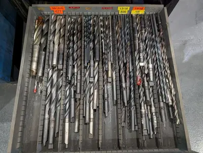 Assorted Mill & Lathe Tooling W/ 12-Drawer Modular Cabinet