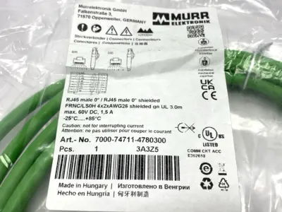 New | in-Stock Murrelektronik Double End Ethernet Cable, Male RJ45 4-Pole 3m Cable & Wire Michigan US | Maverick Industrial Sales #1460991