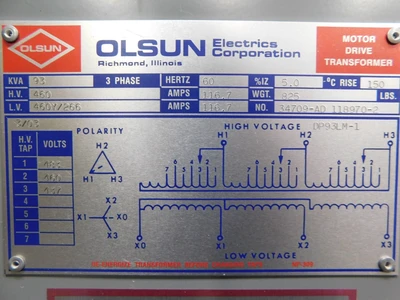 Used OLSUN DSHAD-7211753 Transformers Ohio US | Equipment Recovery Corp. #1329761