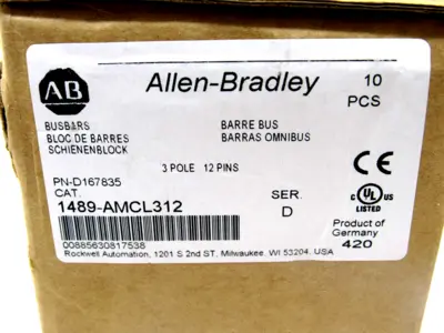 NEW 8 PCS ALLEN BRADLEY 1489-AMCL312 BUS BARS SERIES D 1489AMCL312
