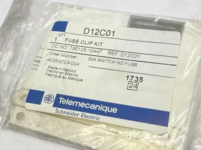 D12C01 | Telemecanique  Fuse Clip Kit 30A NO SCREWS LOT OF 3 - New Other