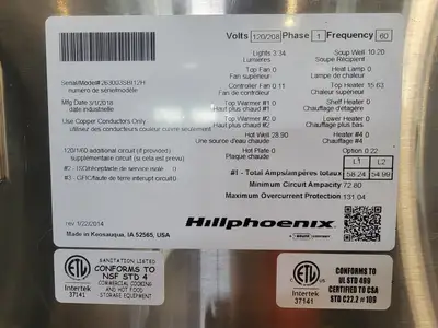 USED 2018 HILLPHOENIX SBI12H