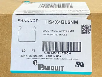 New | in-Stock Panduit Solid Hinged Duct Black 6ft Lengths PKG OF 72FT Misc Electrical & Power Parts Michigan US | Maverick Industrial Sales #1414204