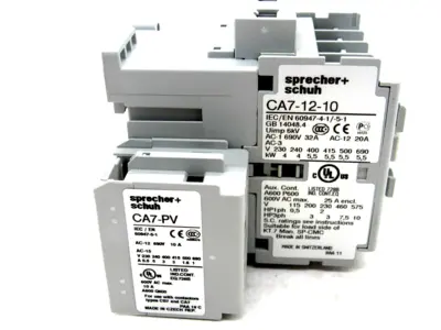NEW SPRECHER & SCHUH CA7-12-10-120 CONTACTOR W/CA7-PV-11 CA71210120