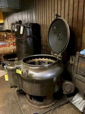 30" BARRETT MODEL #1100E MOTORIZED CHIP SPINNER / WRINGER w/ (2) CHIP PANS: STOCK #23373