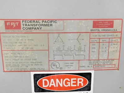 Used Federal Pacific FH11CFMD-2 Transformers Ohio US | Equipment Recovery Corp. #1331101
