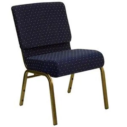 21" Extra Wide Church Chair with Gold Vein Frame