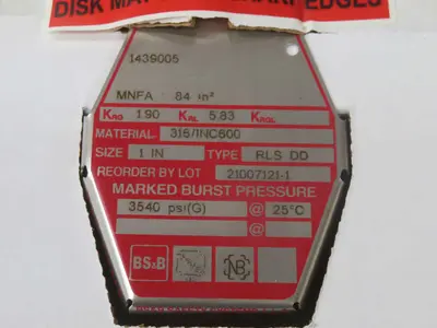 Used _UNKNOWN_ _UNKNOWN_ Rupture Disc Or Containment Disc Texas US | Aucto #1476636
