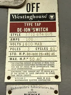 USED WESTINGHOUSE 371D 674 G05